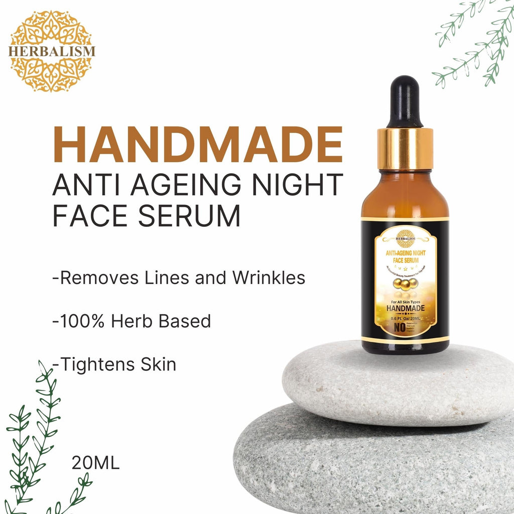 HERBALISM Kumkumadi Night Face Serum 100% Handmade Hydrating Anti-aging Serum Tightens Skin Heals Dry Cracked Skin. - HERBALISM