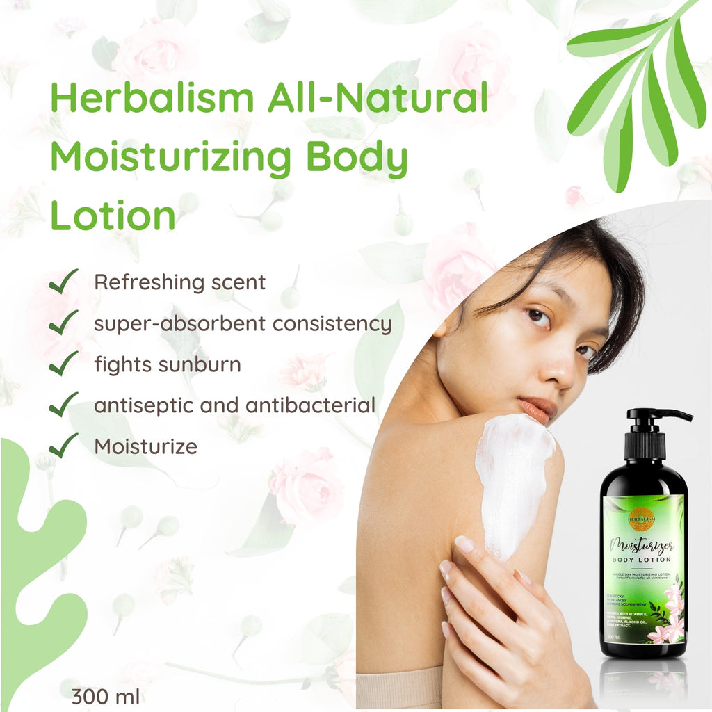 Herbalism Natural Body Lotion Moisturizing Body Cream Non-Sticky Vitamin E Moisturizer for Body Skin 24 Hour Nourishment. - HERBALISM