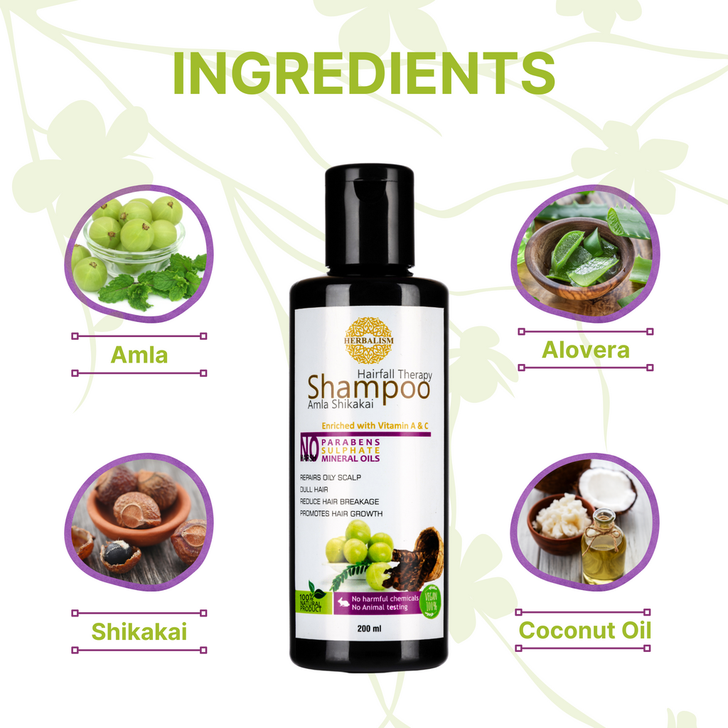 Herbalism Amla & Shikakai Herbal Shampoo Natural Vegan Anti DANDRUFF - Itchy Scalp Cleansing - HERBALISM