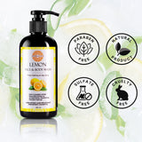 Herbalism Ayurvedic Deep Cleansing mild Lemon Rose and Coconut blend Face and Body Wash Natural - HERBALISM